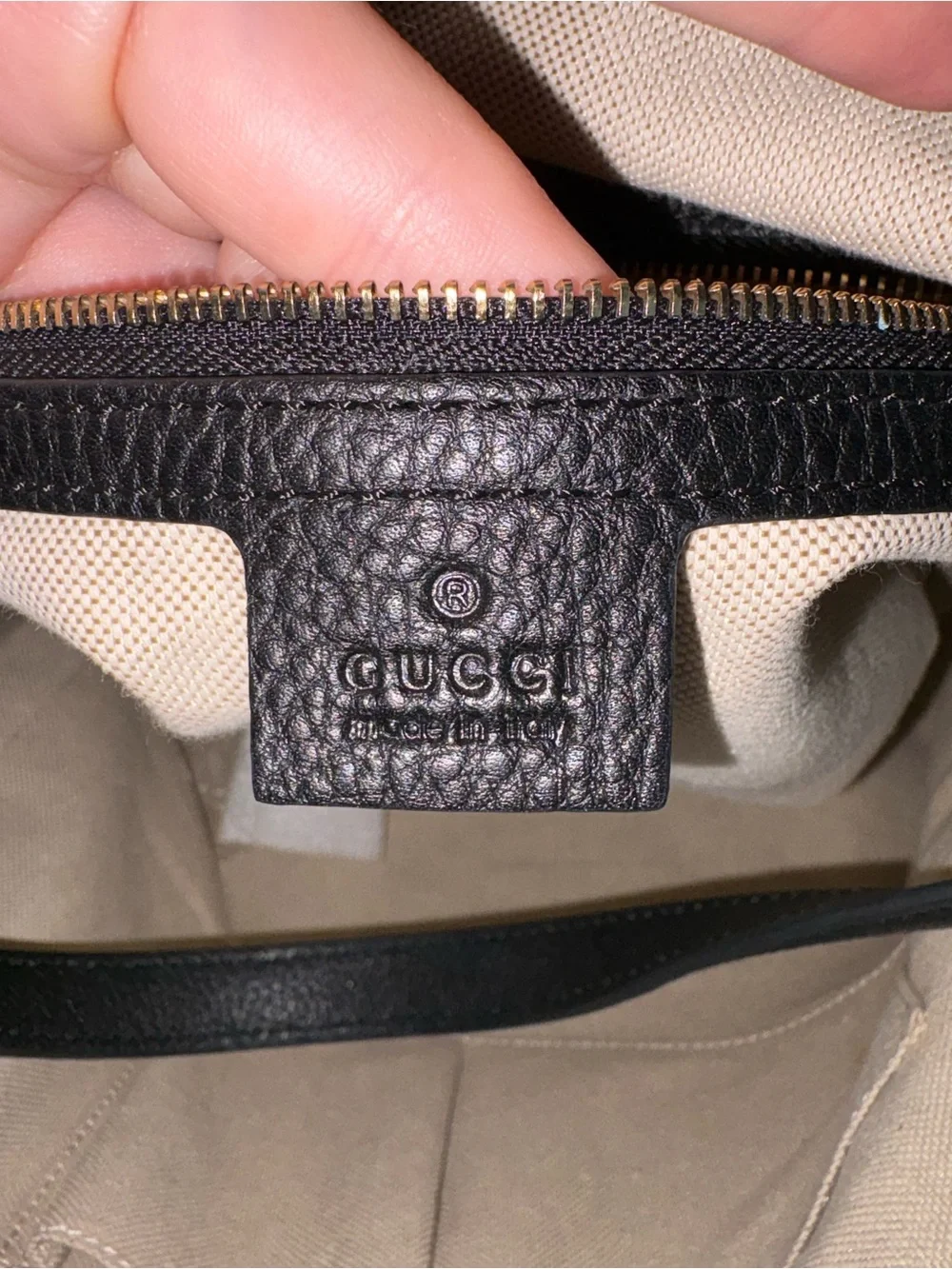 Gucci Soho Black Pebbled Leather Tote Bag 282308